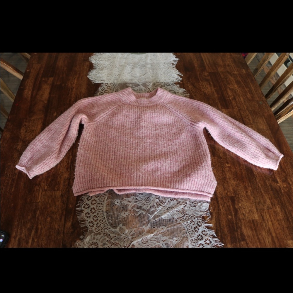 Zara Soft Pink Crew Neck Sweater